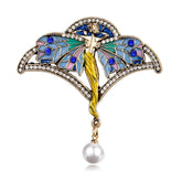 Fashion Luxury Butterfly Imitation Pearl Trendy Brooches for Girls Elegant Graceful Vintage Glitter Jewelry for Women Ladies