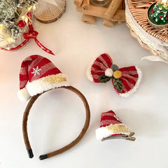 2025 Christmas Santa Claws Hat Hair Band for Baby Girls Cute Kawaii Head Band for Kids Child Hair Accessories Chinese Supplier