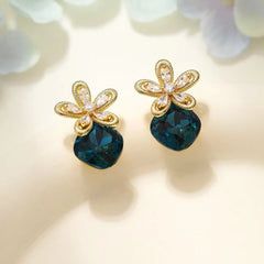 Luxury Flowers Floral Dainty Vintage Simple Drdop Earrings for Girls Glamorous Charms Jewelry for Women Ladies Accessories