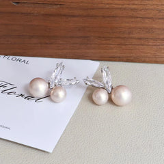 Fashion Heart Shaped Simple Elegant Drop Earrings for Girls Imitation Pearl Art Deco Jewelry for Women Ladies Accessories Chic