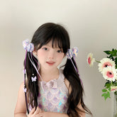 Wholesale Small 5cm Size Cute Girly Butterfly Ribbon Wig Braid Decorative Hair Claw Clips Sweet Children's Hairpins Accessories