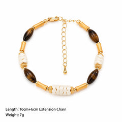 Fashion Tiger Eye Stone Resin Copper 18K Gold Plated Jewelry Sets for Girls Necklaces Bracelets for Women Ladies Wholesale