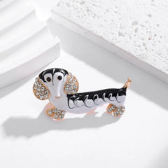 Fashion Cartoon Animals Cartoon Glitter Puppy Brooches for Girls Sweet Elegant Pins Jewelry for Women Ladies Accessories Dogs