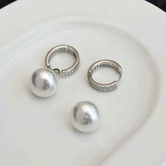 Women Flower Imitation Pearl Decorative Medium Drop Earring Fashion Elegant Charms Wholesale Jewelry Accessories for Causal Use