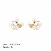 Ladies Pearl 18k Gold-plated S925 Silver Hoop Earring Fashion Elegant Charms Factory Price in Stock Jewelry for Women Causal