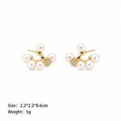 Ladies Pearl 18k Gold-plated S925 Silver Hoop Earring Fashion Elegant Charms Factory Price in Stock Jewelry for Women Causal