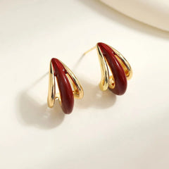 Fashion Trendy Minimalistic Luxury Dainty Drop Earrings for Girls Amber Charms Jewelry for Women Ladies Accessories Wholesale