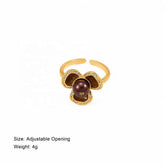 Women Brown Rhinestone S925 Silver 18k Gold-plated Rings Factory Price Low MOQ in Stock Charms Fashion Jewelry for Female Daily