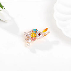 Fashion Sweet Rabbit Elegant Animals Cute Brooches for Girls Stylish Glamorous Pins Jewelry for Women Ladies Accessories Chic