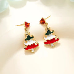 2025 Christmas Tree Santa Claws Trendy Drop Earrings for Girls Cute Sweet Fashion Jewelry for Women Ladies Accessories Bulk