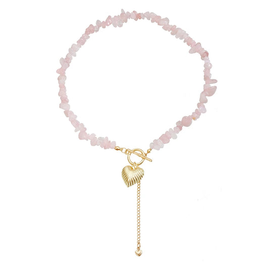 Fashion Simple Beads Heart Necklaces for Girls Sweet Trendy Stylish Jewellry Sets for Women Ladies Accessories Chinese Supplier