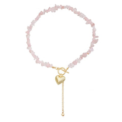 Fashion Simple Beads Heart Necklaces for Girls Sweet Trendy Stylish Jewellry Sets for Women Ladies Accessories Chinese Supplier