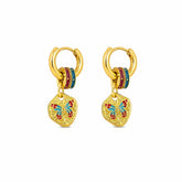 Female Heart Shape Natural Stone Beads Enamel Necklace Earring Fashion Vintage Low MOQ Jewelry Sets for Women Daily Causal