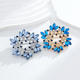 Fashion Snow Flake Glitter Sparkle Brooches for Girls Rhinestone Elegant Stylish Pins Jewelry for Women Ladies Accessories