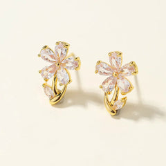Classic Glitter Rhinestone Butterfly Trendy Stud Earrings for Girls Flower Floral Star Jewelry for Women Ladies Accessories