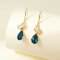Elegant Luxurious Rhinestone Glitter Fine Drop Earrings for Girls Butterfly Sparkle Jewelry for Women Ladies Accessories Chic