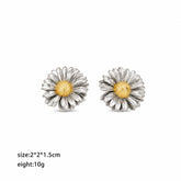 Fashion Copper Flower Chrysanthemum Stud Earrings for Girls Sweet Elegant Jewelry for Women Ladies Wholesale China Supplier