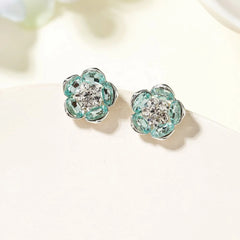 Floral Earrings with Zircon Sweet Exquisite Dainty Stud Earrings 2025 Custom Fashion Jewelry for Women Gift Casual Wholesales