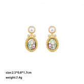 Fashion Freshwater Pearl Crushed Shell S925 Silver Drop Earrings for Girls Vintage Jewelry for Women Ladies Wholesale Bulk