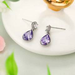 Fashion Flower Rhinestone Glitter Glamorous Drop Earrings for Girls Sweet Floral Jewelry for Women Ladies Accessories Wholesale