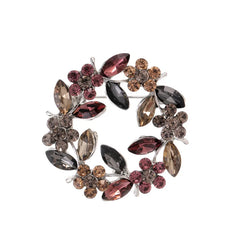 Fashion Glitter Flowers Floral Sweet Brooches for Girls Trendy Stylish Rhinestone Sparkle Jewelry for Women Ladies Accessories