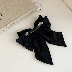 Women Black Velvet Large Bowknot Barrette Clips Fashion Elegant Graceful Customized Bulk in Stock Causal Hair Clips Accessories
