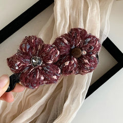 Women Winter Autumn Flower Shape Banana Clips Fashion Elegant Vintage Lightweight Wholesale in Stock Hair Clips Accessories