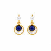 Fashion White Mother of Pearl Lapis Lazuli Drop Earrings for Girls Vintage Jewelry for Women Ladies Wholesale Natural Stone