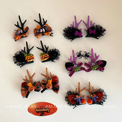 2025 Halloween Classic Ghost Pumpkin Spider Hair Clips for Baby Girl Bat Spooky Devil Alligators for Kids Child Hair Accessories