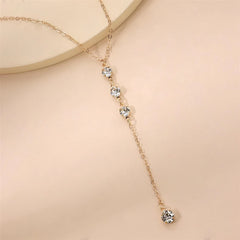 Fashion Simple Minimalistic Rhinestone Glitter Sparkle Necklaces for Girls Sweet Elegant Jewelry for Women Ladies Accessories