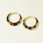 Simple Classic Fashion Leopard Hoop Earrings for Girls Elegant Sweet Heart Shaped Hoop Earrings for Women Ladies Accessories