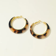 Simple Classic Fashion Leopard Hoop Earrings for Girls Elegant Sweet Heart Shaped Hoop Earrings for Women Ladies Accessories