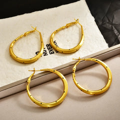Korean Women's Hoop Earrings Solid Color Circle Polka Dot Brushed Earrings High-end Minimalist Chic Style Elegent Earring Bulk