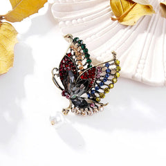 Fashion Butterfly Glitter Rhinestone Sweet Brooches for Girls Trendy Elegant Pins Jewelry for Women Ladies Accessories Wholesale
