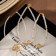 Fashion Imitation Pearl Cubic Zirconia 18K Gold Plated Bracelets for Girls Sweet Elegant Jewelry for Women Ladies Wholesale