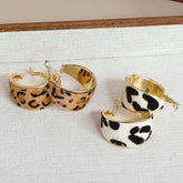 Fashion Leopard Print Vintage Retro Classic Hoop Earrings for Girls Simple Trendy Elegant Jewelry for Women Ladies Accessories