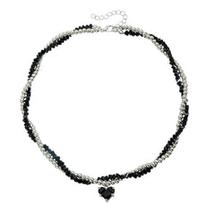 Y2K Fashion Sweet Heart Cute Glamorous Necklaces for Girls Trendy Stylish Beads Jewellry for Women Ladies Female Accessories