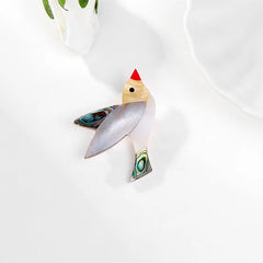 New European and American Fashion High-end Bird Animal Brooches Natural Abalone Series Corsages in Stock for Wholesale Jewelry