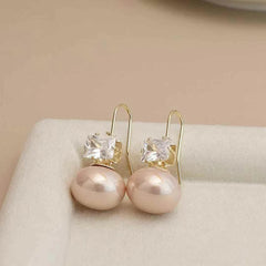 Ladies Rhinestone Imitation Pearl Small Drop Earring Fashion Elegant Charms Glamorous Wholesale Jewelry Accessories for Causal