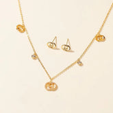 Refined Charms Glamorous Elegant Necklaces for Girls Sweet Stud Earrings Jewelry Sets for Women Ladies Accessories Wholesale