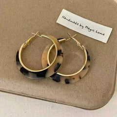 Female Leopard Print Rhinestone Decorative Medium Hoop Earring Fashion Elegant Glamorous Dainty Bulk Daily Jewelry Accessories