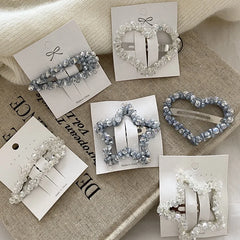 Fashion Luxurious Heart Star Glitter Hair Clips for Girls Elegant Sweet Snap Clips for Women Ladies Hair Accessories Chic