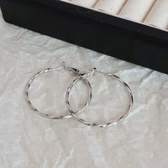 Ladies Large Circle Small Rhinestone Decorative Hoop Earring Fashion Stylish Trendy Lightweight Jewelry Accessories for Daily