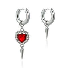 European and American Style Glitter Heart Sweet Drop Earrings for Girls Dainty Trendy Jewellry for Women Ladies Accessories