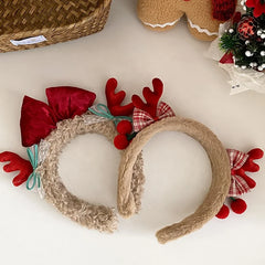 2025 Christmas Bowknot Deer Head Band for Baby Girls Cute Sweet Festive Hair Band for Kids Children Hair Accessories in Stock