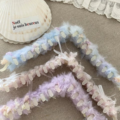 Women Winter Autumn Fluffy Hot Sale Banana Clips Fashion Sweet Trendy Elegant Wholesale in Stock Hair Clips Accessory for Daily