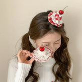 Sweet Cake Fruits Cherry Hair Clips for Girls Birthday Cute Alligators for Women Ladies Hair Accessories in Stock Femme Female