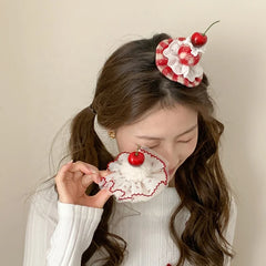 Sweet Cake Fruits Cherry Hair Clips for Girls Birthday Cute Alligators for Women Ladies Hair Accessories in Stock Femme Female