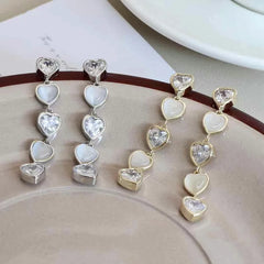 Girly Aesthetic Heart Star Shape Medium Drop Earring Fashion Glitter Sparking Glamorous Wholesale Jewelry Accessories for Daily
