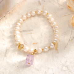 Fashion Freshwater Pearl Natural Stone S925 Bracelets for Girls Copper 18K Gold Jewelry for Women Ladies Wholesale Bulk Low MOQ